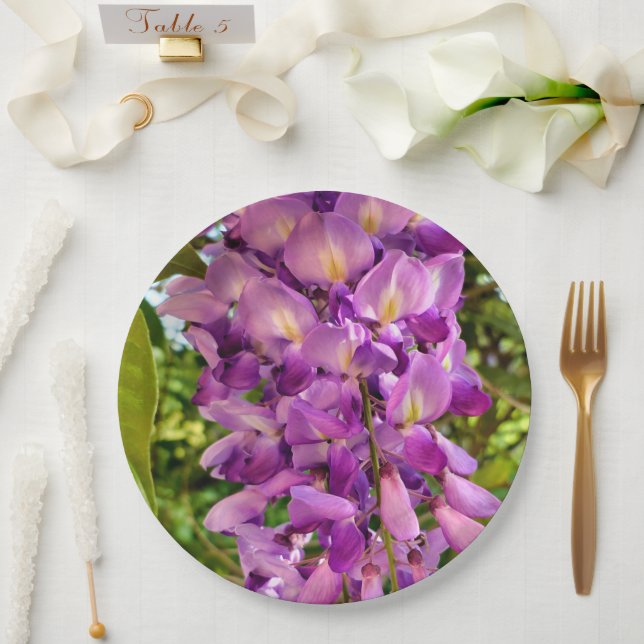 Wisteria Bloom Paper Plate (Wedding)