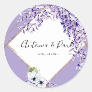 Wisteria Blooms Classic Round Sticker
