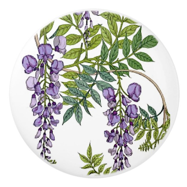 Wisteria Ceramic Knob (Front)