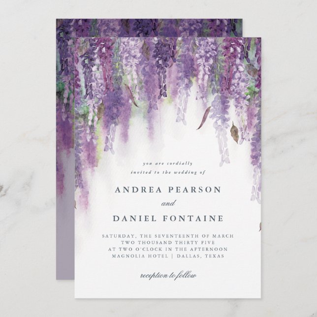 Wisteria dreams invitation (Front/Back)