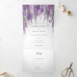 Wisteria dreams Tri-Fold invitation