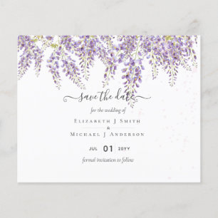 Wisteria Dusty Pink Wedding Save Dates BUDGET Flyer