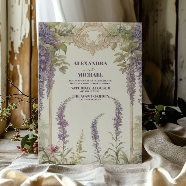 Wisteria Dusty Purple Watercolor Wedding Invitation (Creator Uploaded)