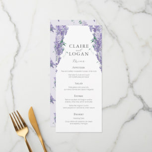 Wisteria Dusty Purple Watercolor Wedding Menu