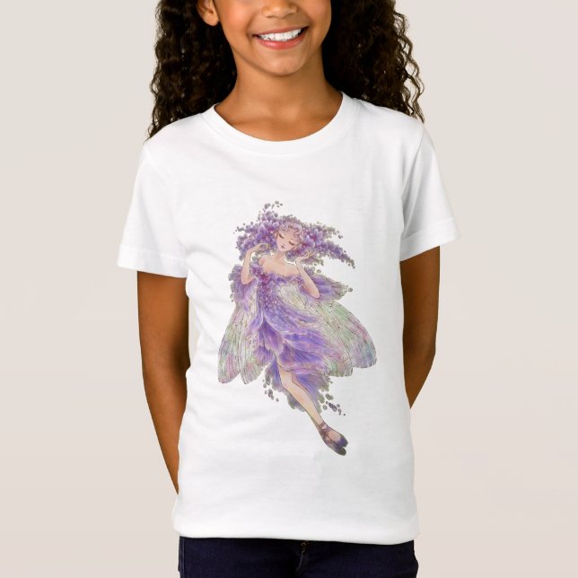 Wisteria Fairy Girls Baby Doll T-Shirt (Front)