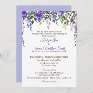Wisteria Floral Modern Wedding Invitation