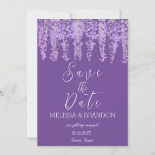 Wisteria Floral Watercolor Purple Flower Wedding Invitation