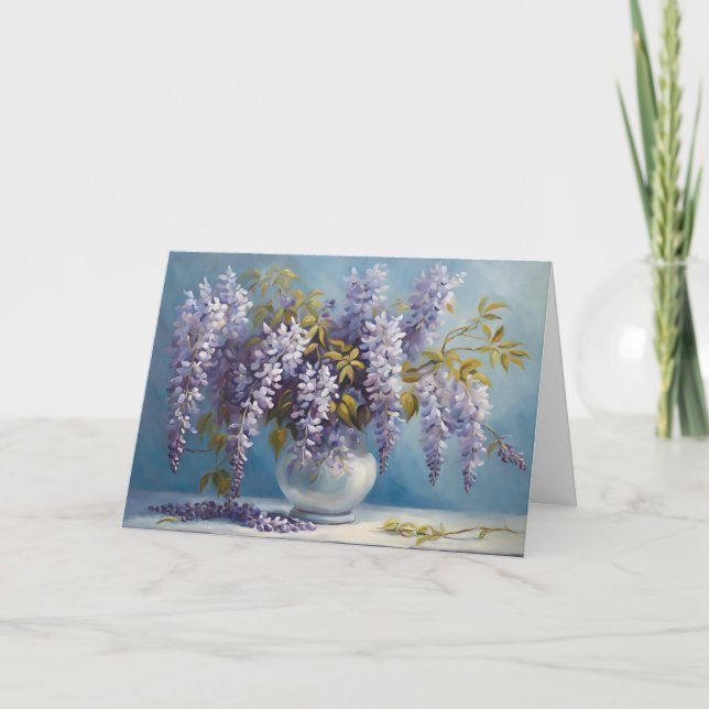 Wisteria Flowers Bouquet  Card (Front)