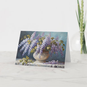 Wisteria Flowers Bouquet in a Vase  Card
