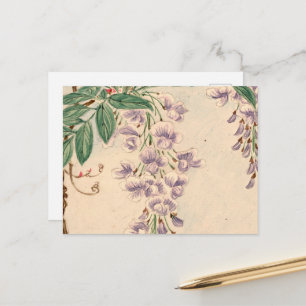 Wisteria Flowers, Purple Flowers, Floral Pattern Postcard