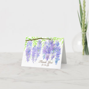 Wisteria Flowers Thank You For The Gift Wedding Card