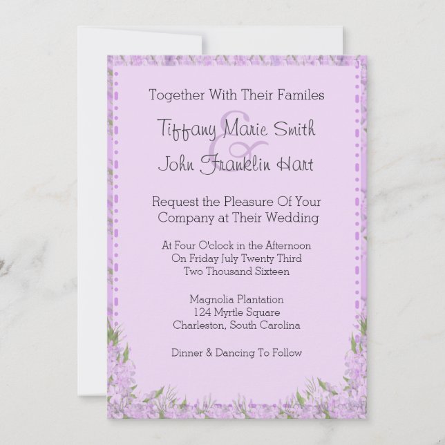 Wisteria Flowers Wedding Invitation (Front)