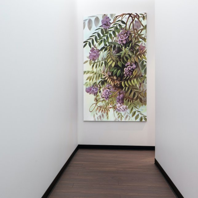 Wisteria Frutescens Botanical Art Painting Canvas Print (Creator Uploaded)
