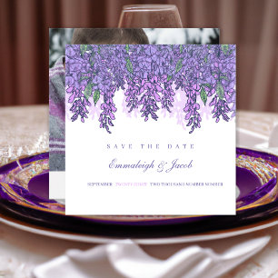 Wisteria Garden Romantic Purple Save the Date