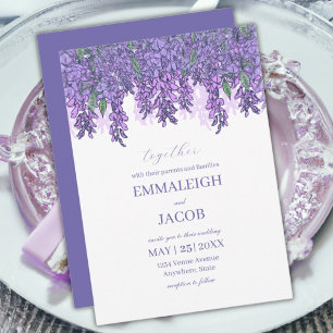 Wisteria Garden Romantic Purple Wedding Invitation