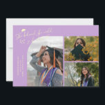 Wisteria Graduate She Believed Multi Photo Announcement<br><div class="desc">Modern and whimsical graduation announcement photo card featuring 3 photos on the front and 1 on the back. The text says "She believed she could so she did" with twinkling stars. Add the graduate's name,  information,  and message to personalize this card. Wisteria.</div>