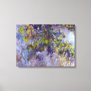 Wisteria (left) by Claudet Monet, Vintage Flowers Canvas Print
