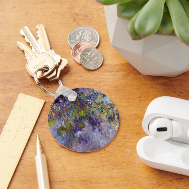 Wisteria (left half) by Claude Monet Key Ring (Desk)