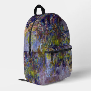 Wisteria (left half) by Claude Monet Printed Backpack