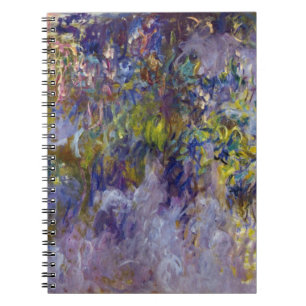 Wisteria (left half) by Claude Monet Spiral Notebook