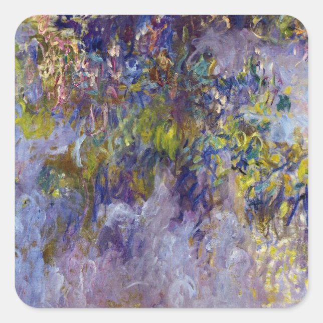 Wisteria (left half) by Claude Monet Square Sticker (Front)
