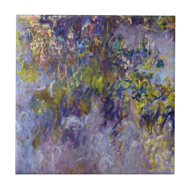 Wisteria (left half) by Claude Monet Tile (Front)