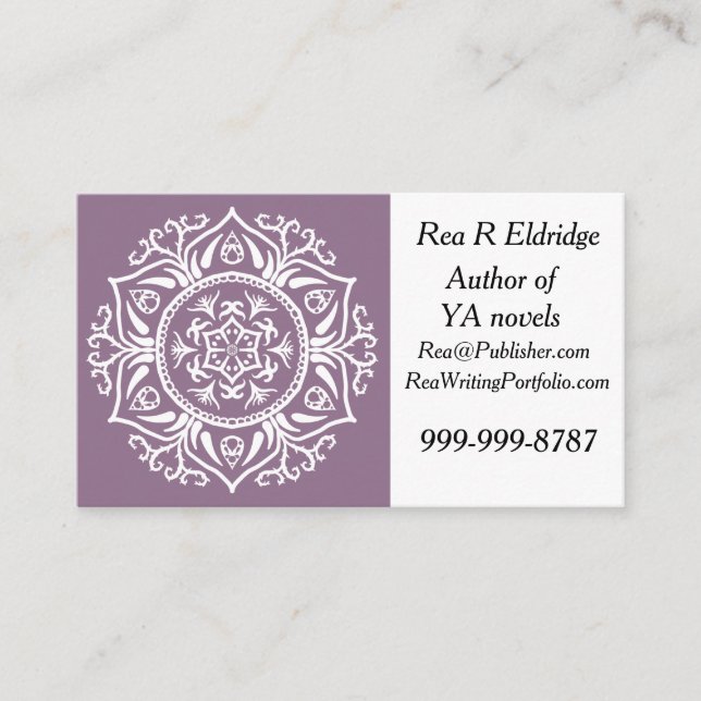 Wisteria Mandala Business Card (Front)