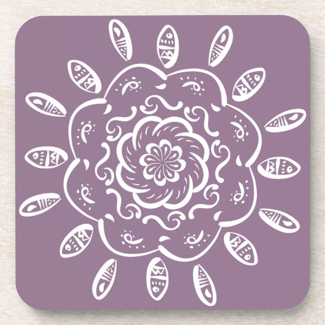 Wisteria Mandala Coaster (Front)