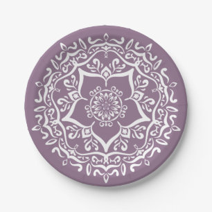 Wisteria Mandala Paper Plate