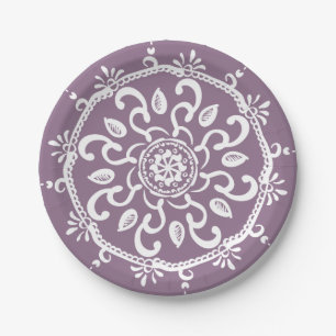 Wisteria Mandala Paper Plate