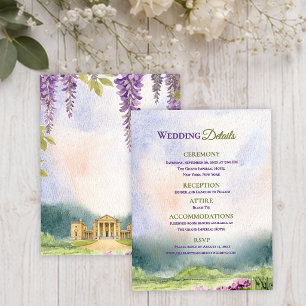 Wisteria Manor Garden Wedding Information Details Enclosure Card