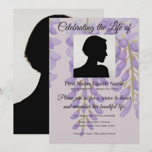 Wisteria memorial invitation