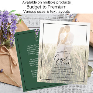 WISTERIA PHOTO Overlay Green Wedding Invite  Flyer