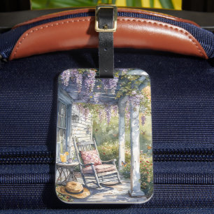 Wisteria Porch Rocking Chair Scene Luggage Tag