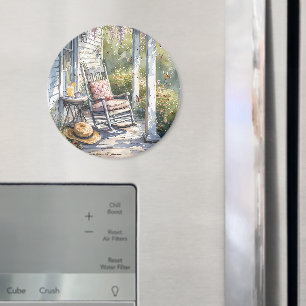 Wisteria Porch Rocking Chair Scene Magnet