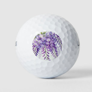Wisteria Preston Flowers Watercolor Feminine Cute Golf Balls