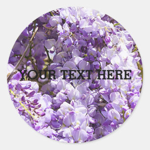 Wisteria Purple Floral Blossom Tree Violet Classic Round Sticker
