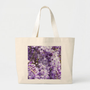 Wisteria Purple Floral Blossom Tree Violet Large Tote Bag