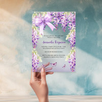 Wisteria purple floral butterfly bow Bridal Shower