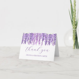 Wisteria Purple Floral Wedding Thank you  Card