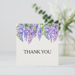 Wisteria Purple Flowers Botanical Garden Wedding Thank You Card