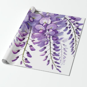 Wisteria Purple Flowers Wildflowers Watercolor  Wrapping Paper