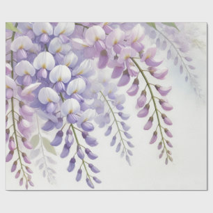 Wisteria Purple Flowers Wildflowers Watercolor Wrapping Paper