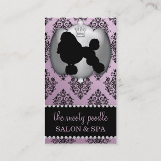 Wisteria Purple Jewelled Damask Dog Grooming/Spa Business Card