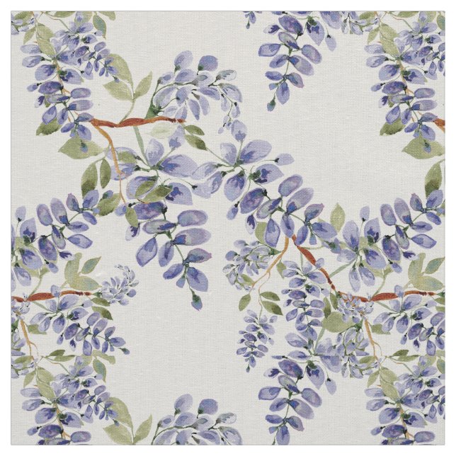 Wisteria repeat pattern linen fabric (Swatch)