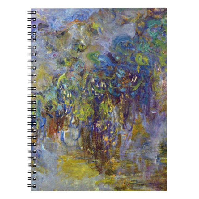 Wisteria (right half) by Claude Monet Spiral Notebook (Front)