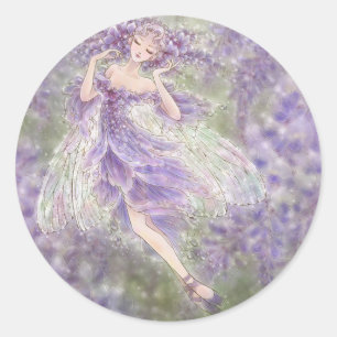 Wisteria Round Sticker