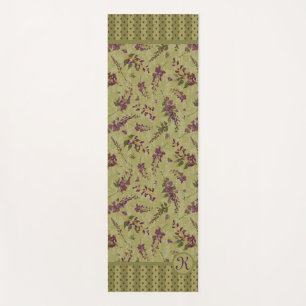 Wisteria Tossed Flowers Monogrammed Yoga Mat