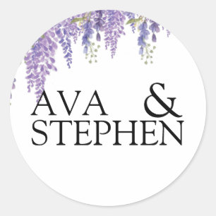 Wisteria Tree Wedding Classic Round Sticker