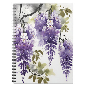 Wisteria - Watercolor flowers Notebook